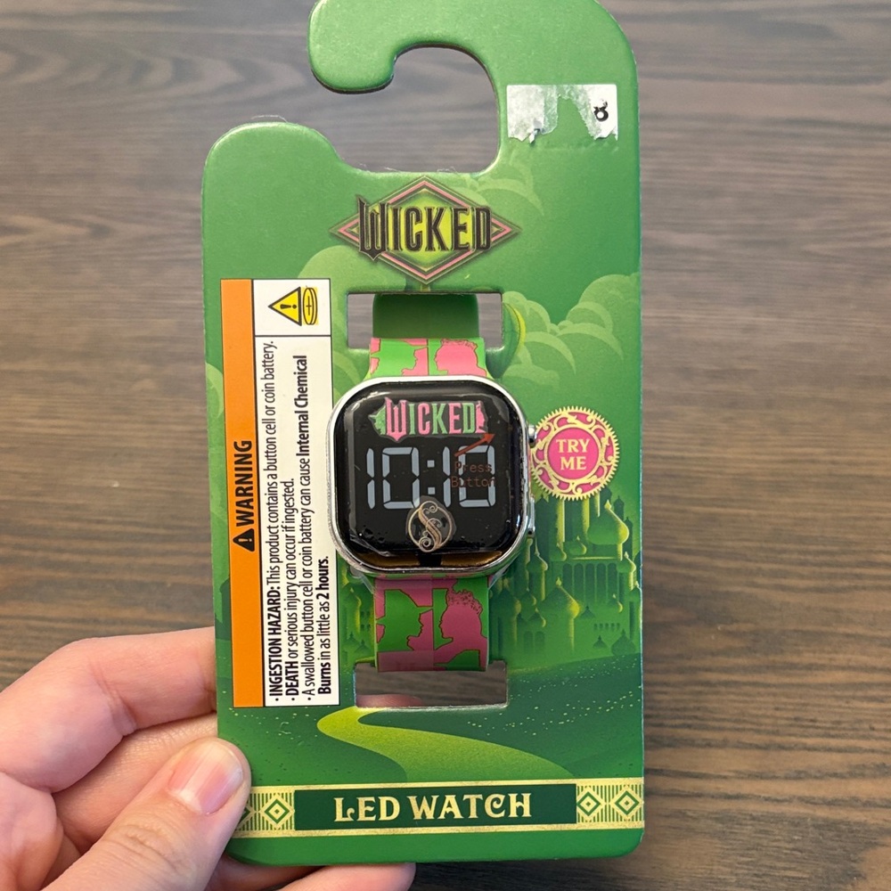 LED Kids' Digital Watch - Green and Pink